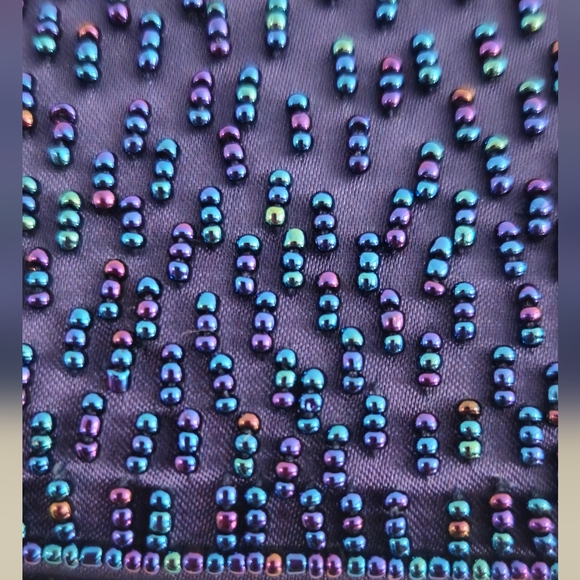 Valerie Stevens Small Blue Beaded Purse Handbag, Vintage ‘90s - Picture 3 of 8